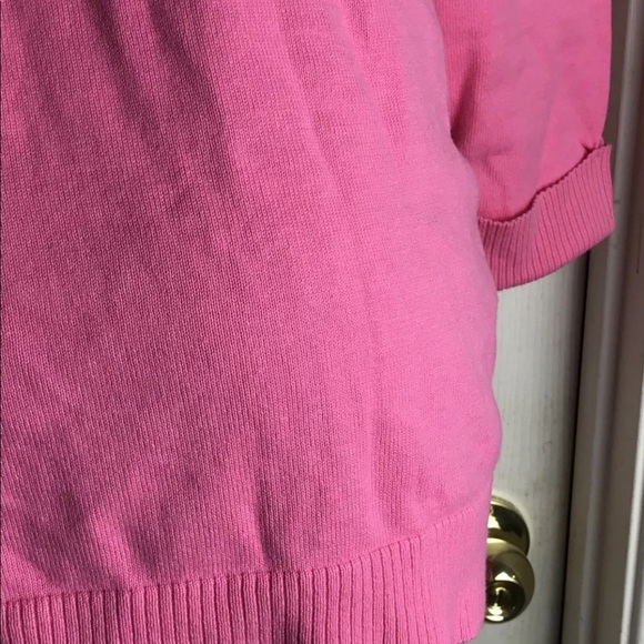 QUACKER FACTORY PINK FAUX BUTTON UP SWEATER LADIES- SIZE XL-SEQUINED - Picture 9 of 10